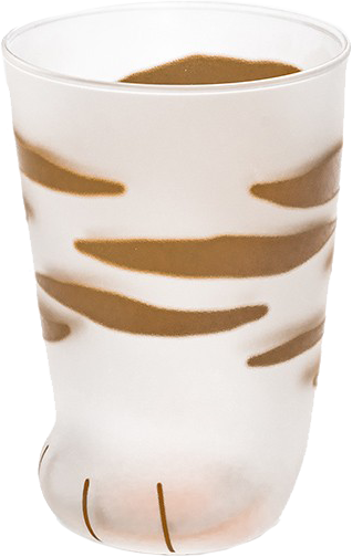 ADERIA 可愛貓掌肉球野餐杯 虎紋 300ml
