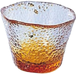 日本津輕 手作黃色琉璃清酒杯 50cc