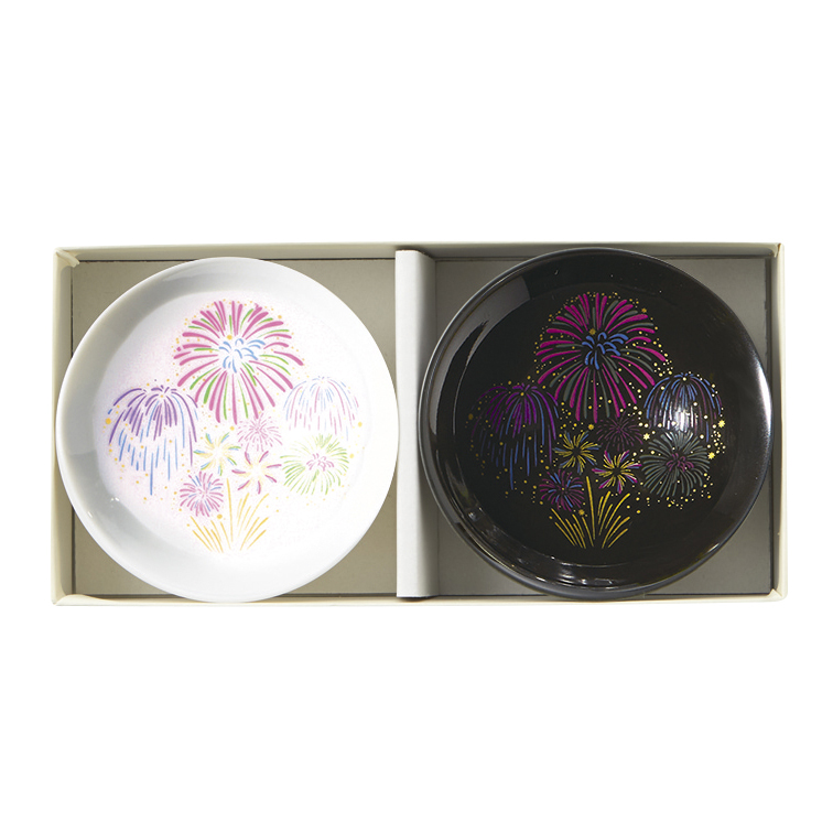 丸モ高木陶器 溫感變色 夏日煙花 清酒杯 對杯套組